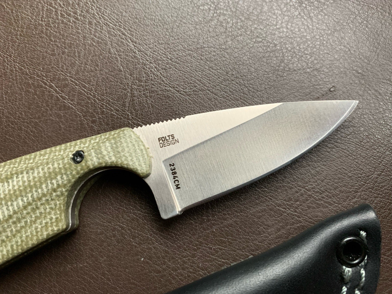 CRKT Minimalist Drop Point 154CM Blade, + Flytanium Green Micarta Handle Scales