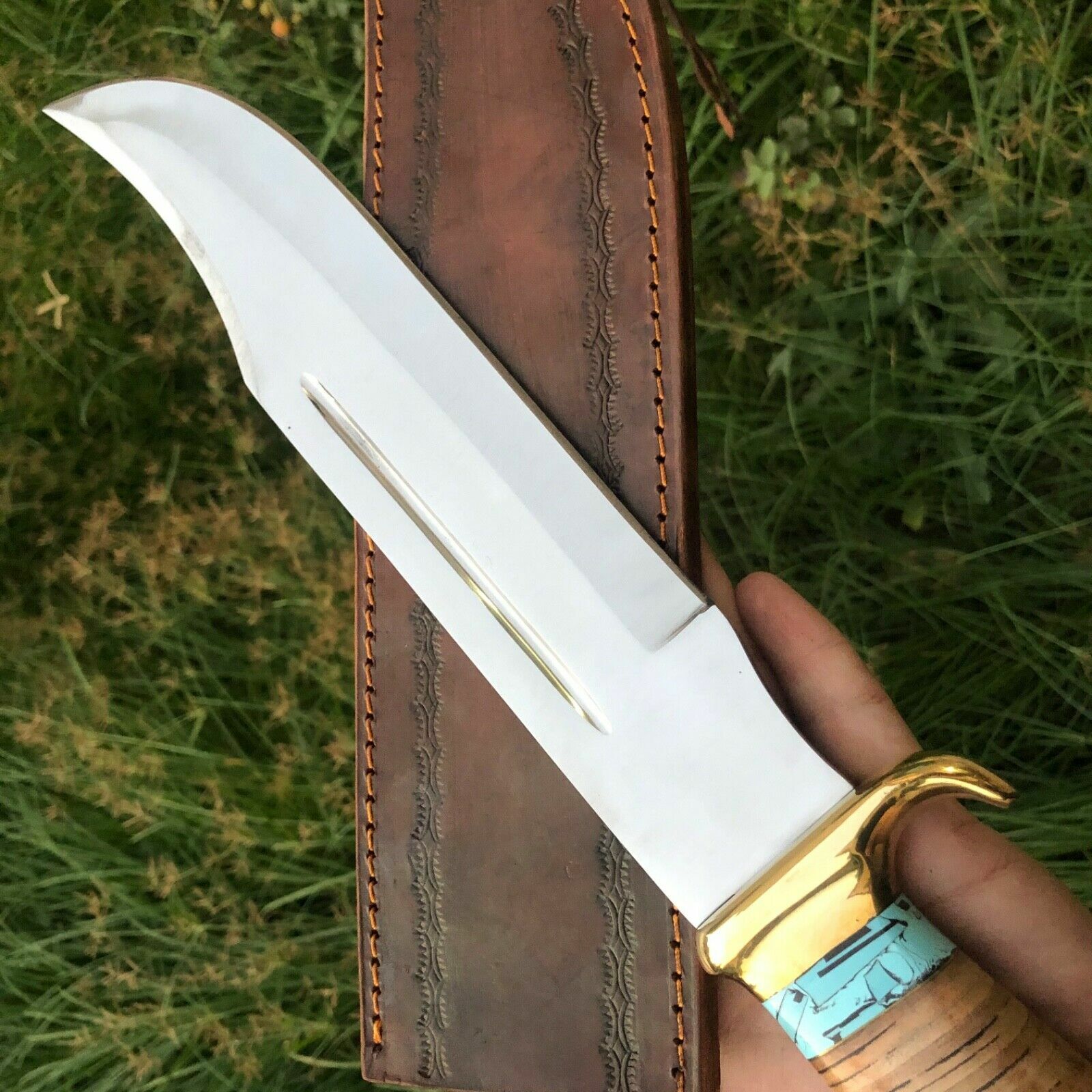 18 INCH CUSTOM HANDMADE D2 HUNTING CROCODILE DUNDEE BOWIE KNIFE