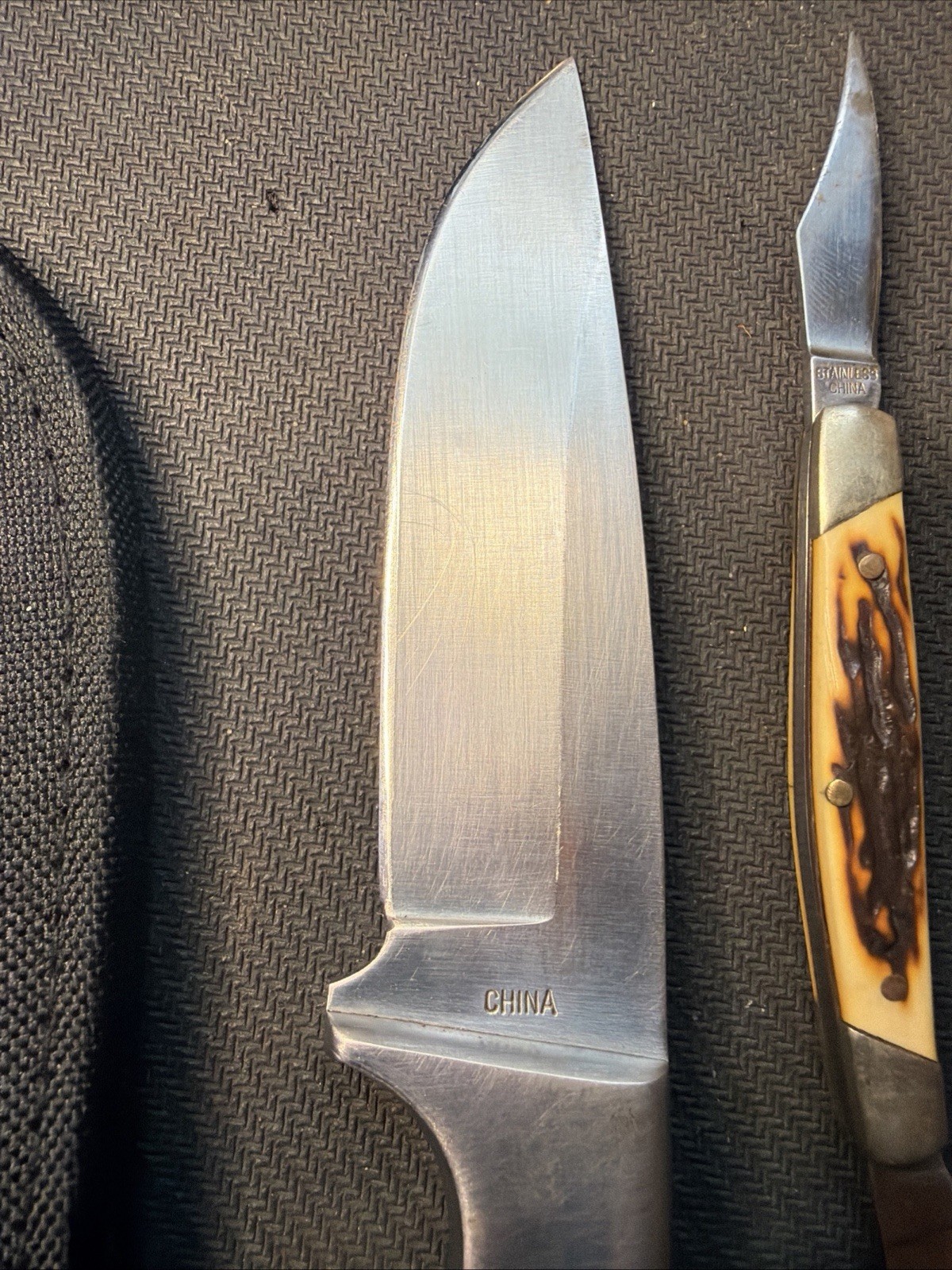 2 Winchester knives, 2003 Double Blade Stainless, & 3.5” Fixed Made in China