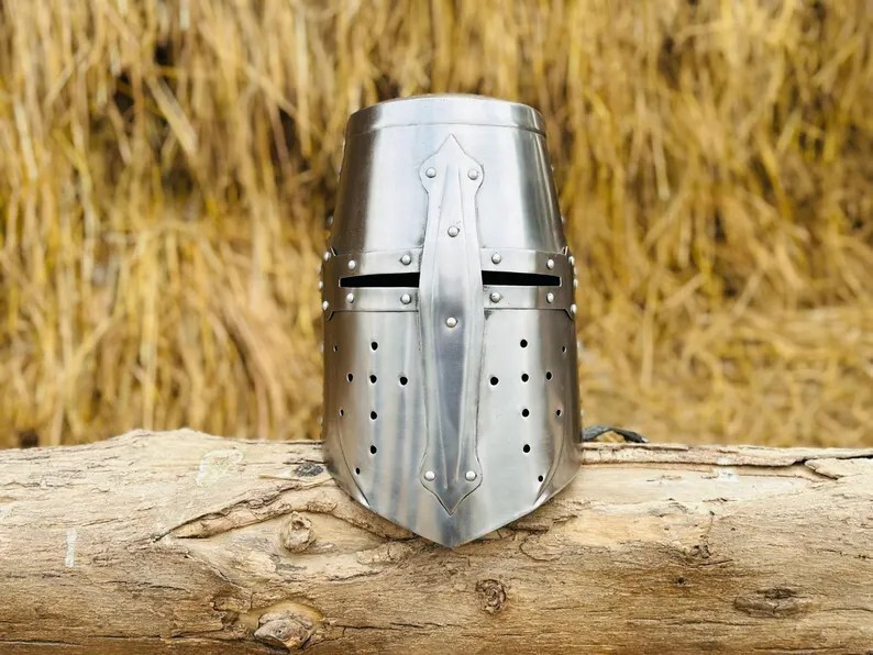 Templar Crusader Helmet Medieval Crusader Helmet Templar Larp Crusader Knight