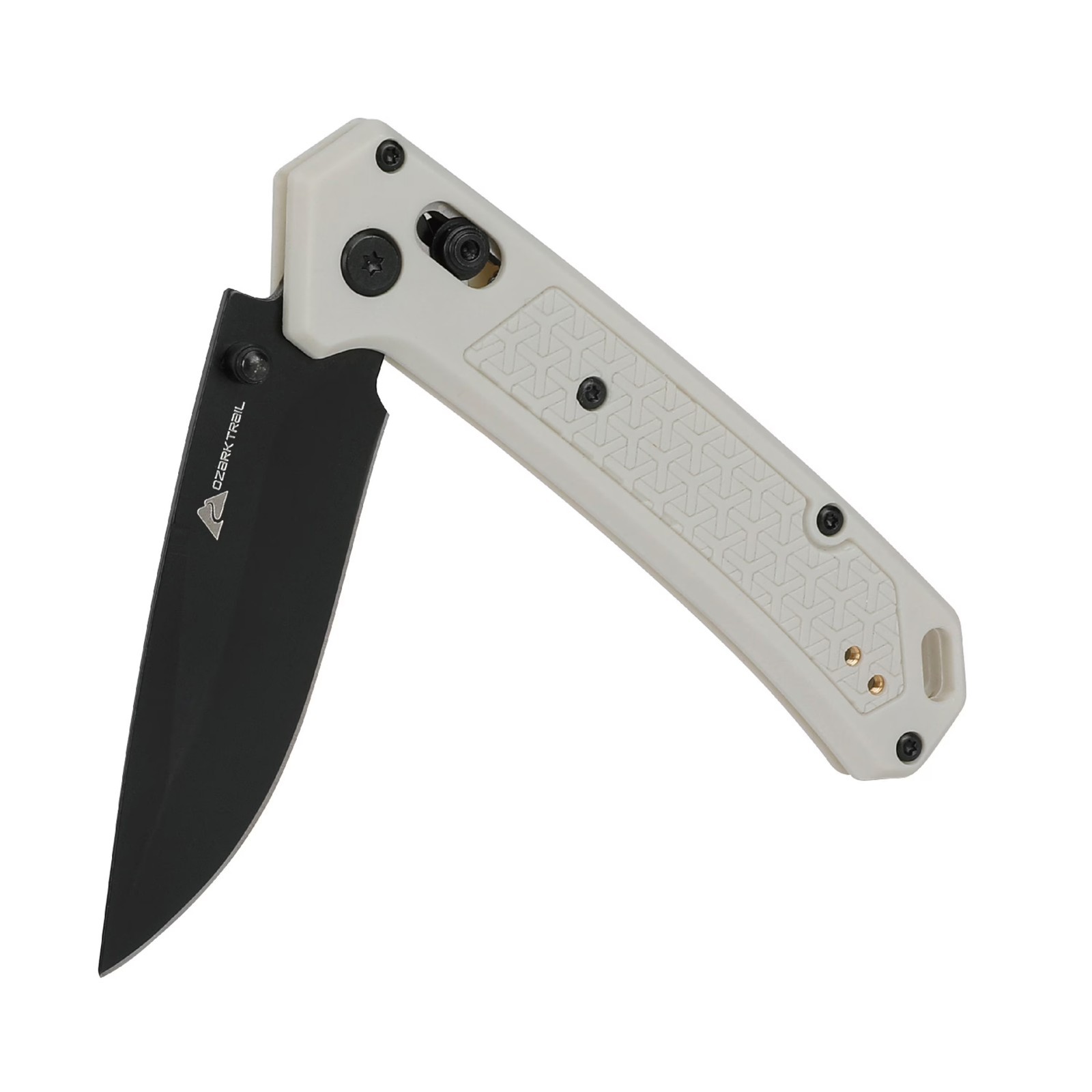 Ozark Trail Glacier 7.5 Inch Folding Knife White w/ Shaft Lock