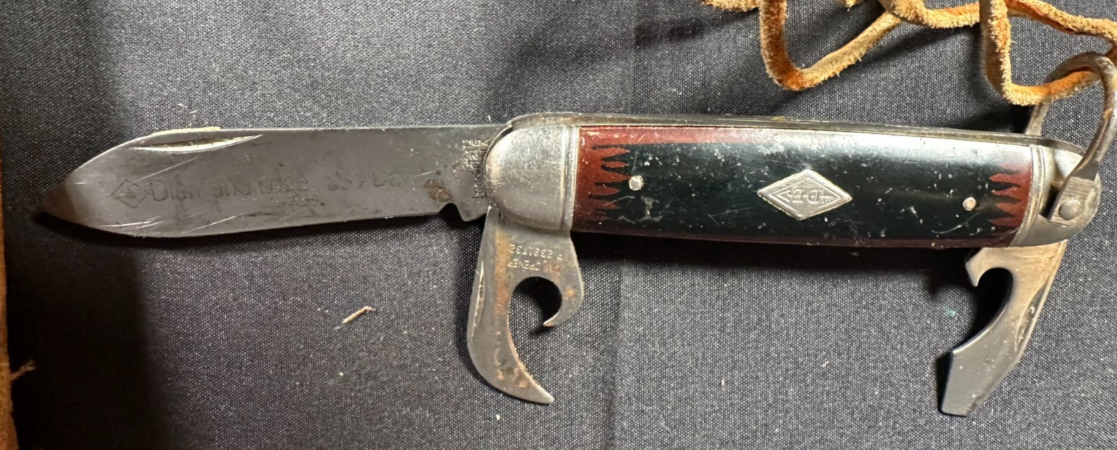 Vintage Imperial USA Twin Knife Set Moose Fixed Blade & 857DE Scout Pocket Knife