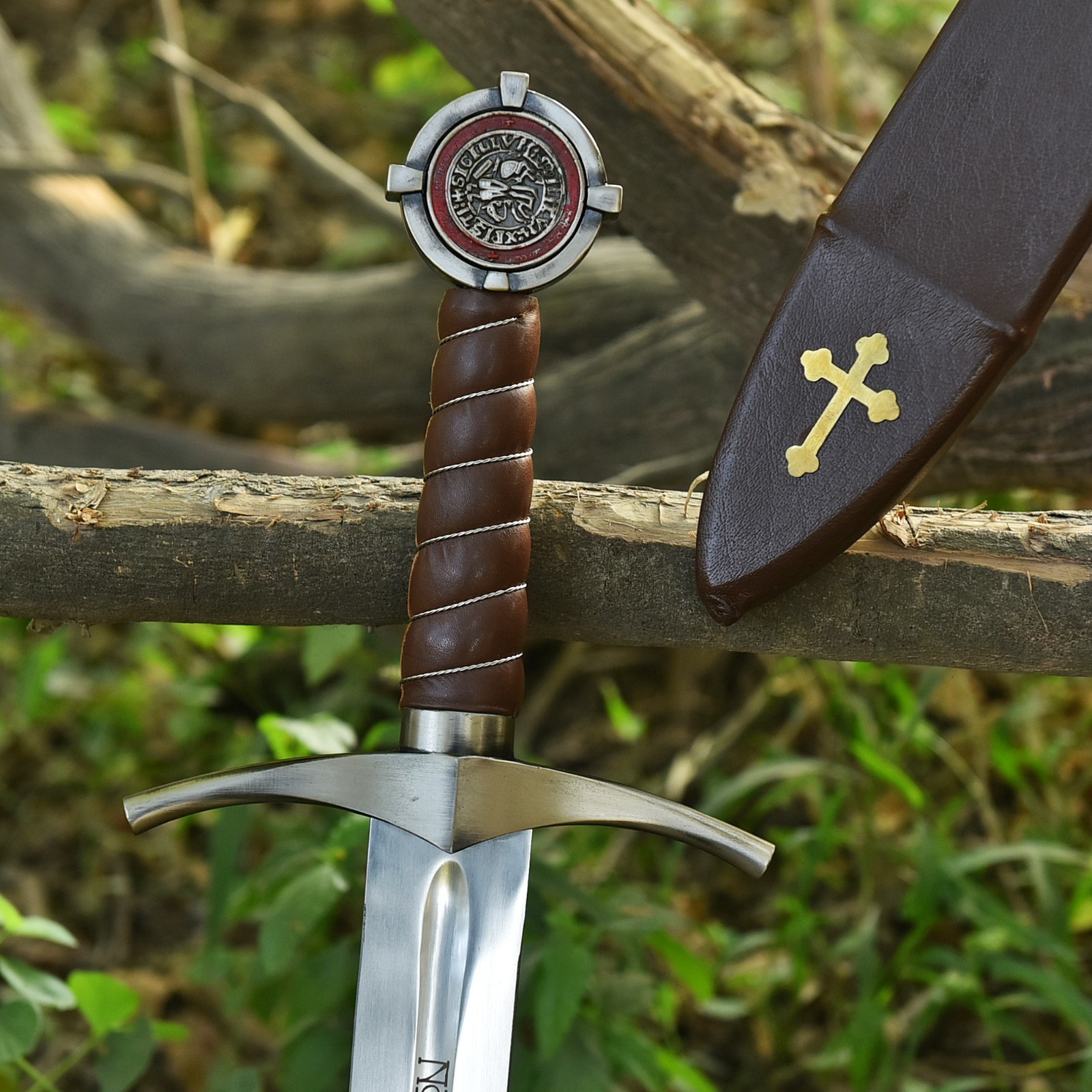 Hand Forged Templar Knights Battle Ready Sword, 1095 Steel, Brass Guard & Pommel