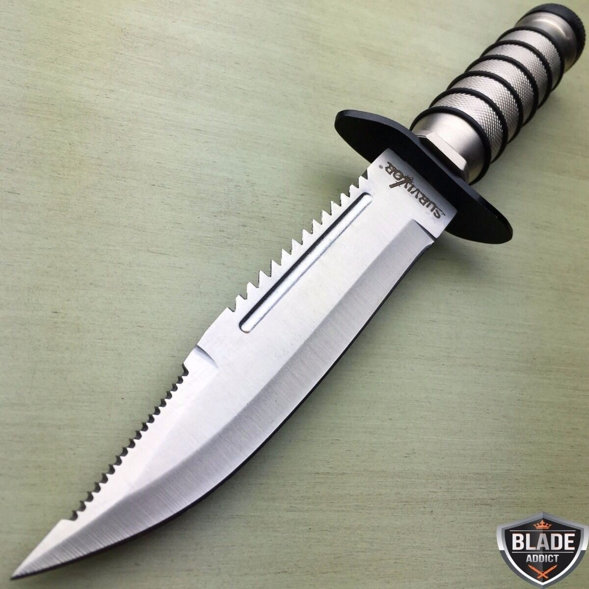 10″ TACTICAL SURVIVAL Outdoor Hunting FIXED BLADE KNIFE Military Style w/ SHEATH