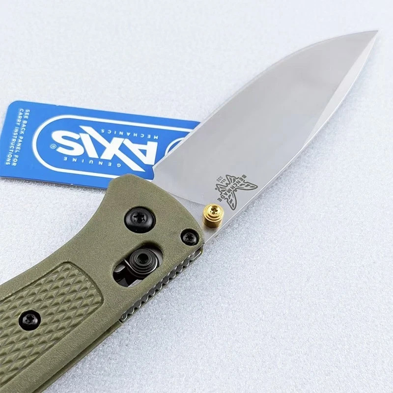Benchmade CU535-SS Bugout Green Grivory Handle CPM-S30V Drop-Point Folding Knife