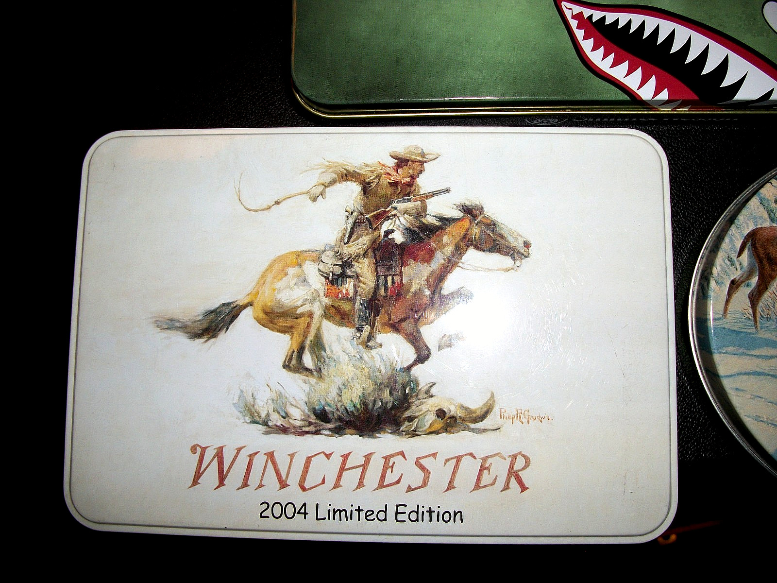 3 KNIFE TINS WINCHESTER, REMINGTIN, & SMITH&WESSON NONE HAVE KNIVES NICE SHAPE