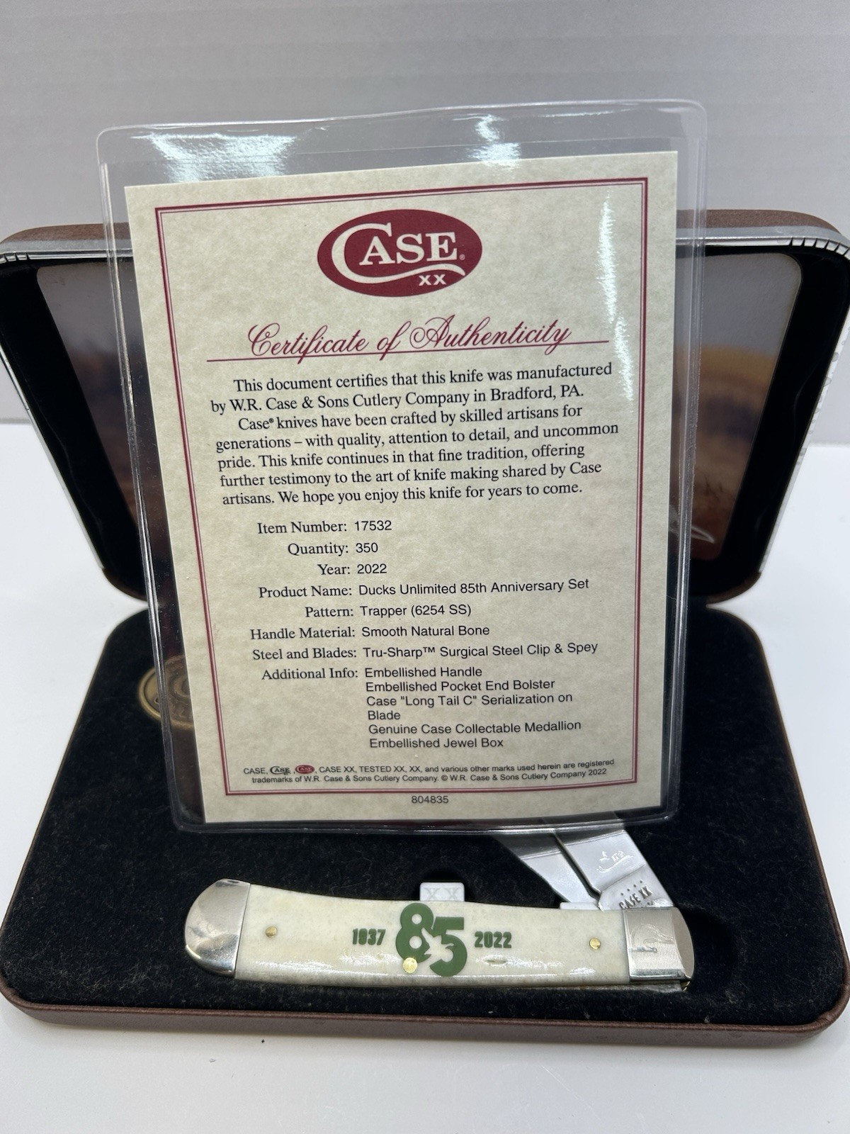 Case Ducks Unlimited 85 Years 2022 2-Blade Carbon Steel Slipjoint White 1 of 250