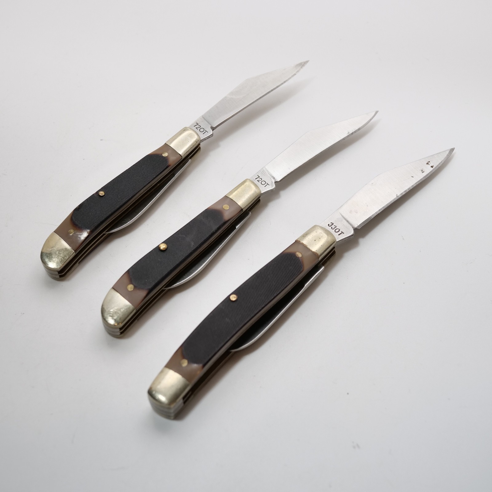 Lot of 3 Schrade Uncle Henry Modern Made Folding Knives Branded 12OT and 33OT
