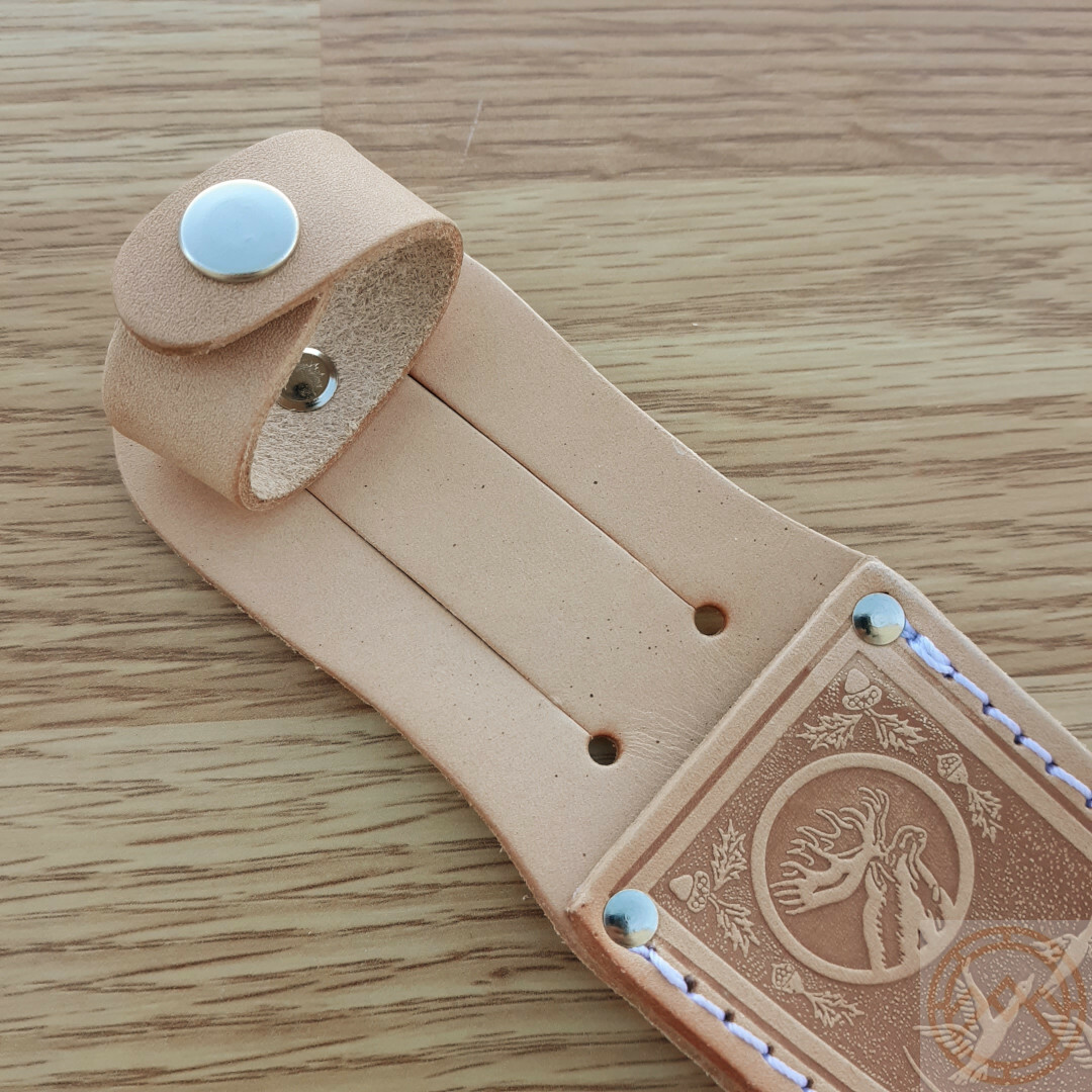Marbles Sheath Moose Embossed Reproduction Of Classic Marbles Tan Leather 4.25″