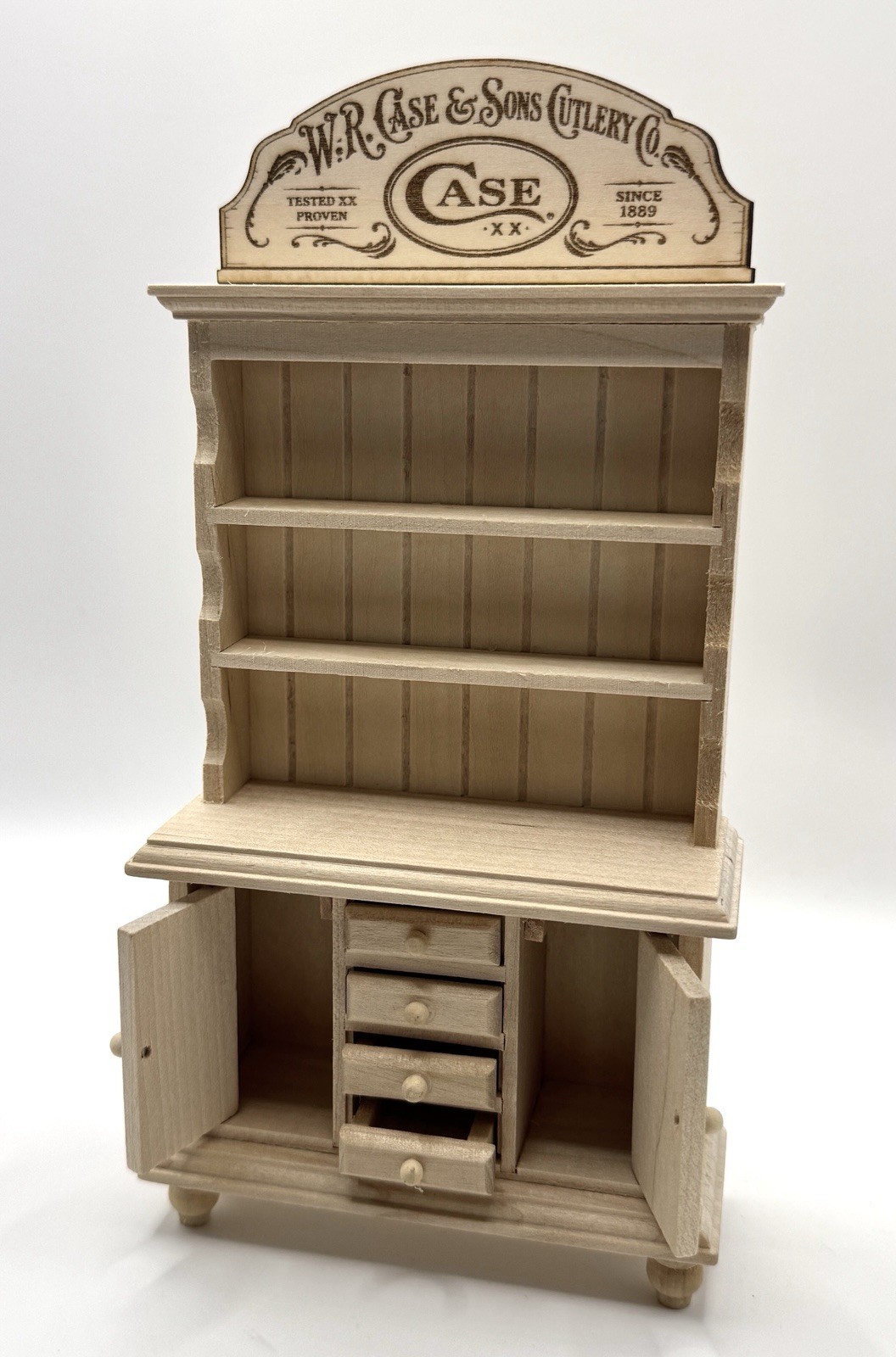 Custom Mini Case Inspired Pocket Knife Display Cabinet Wood Shelf Stand Decor