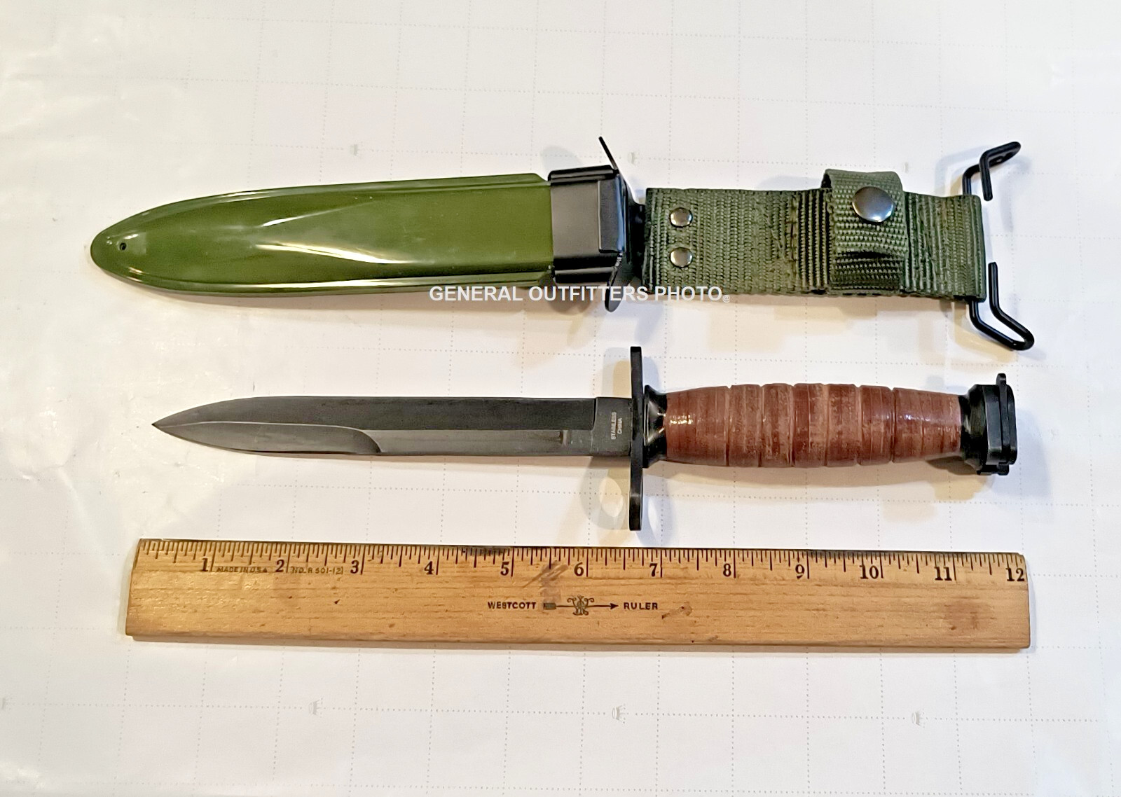 Vintage Knife OKC3S Genuine Issue Bayonet Marine Corps USMC & Scabbard Made USA