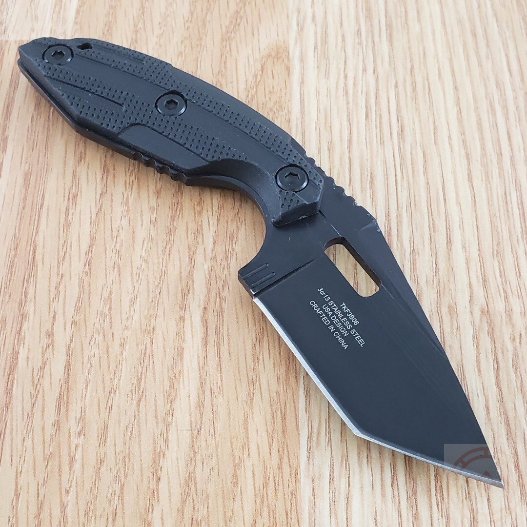 Takumitak Muted Fixed Knife 3″ Full Tang 3Cr13 Steel Blade Black FRN Handle 3S06