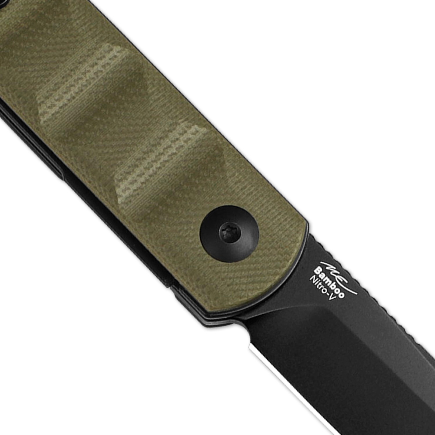 Kizer Bamboo Drop Point Folding Knife Nitro-V Steel Blade G10 Handle V3722A2