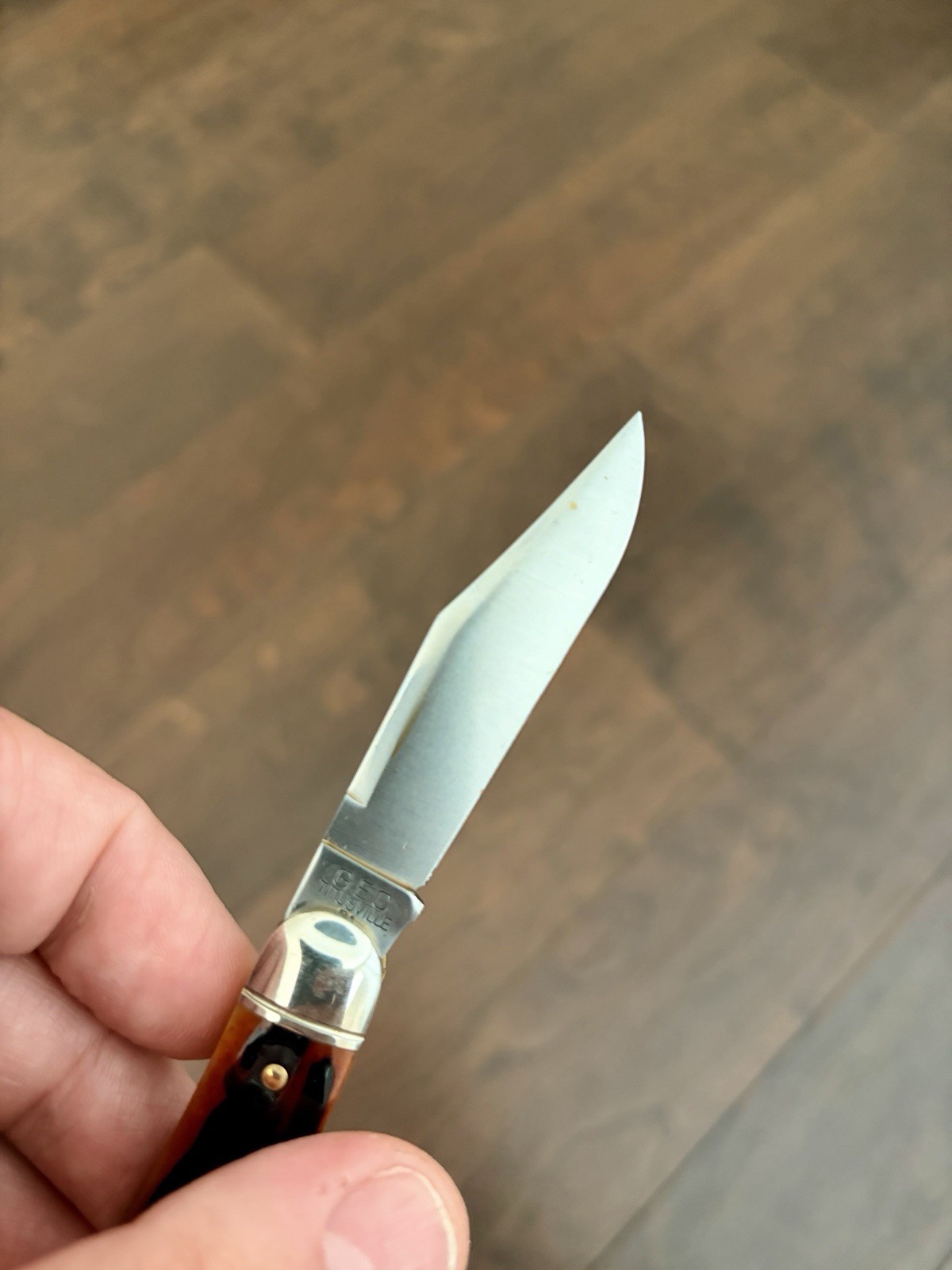 Great Eastern Cutlery 66 Amber Worm Groove India Bone Satin GEC 661225 Knife