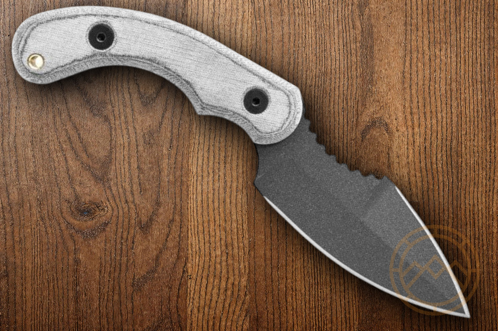 TOPS Felony Stop Fixed Knife 3.5″ 1095 Steel Blade Gray Micarta Onlay Handle