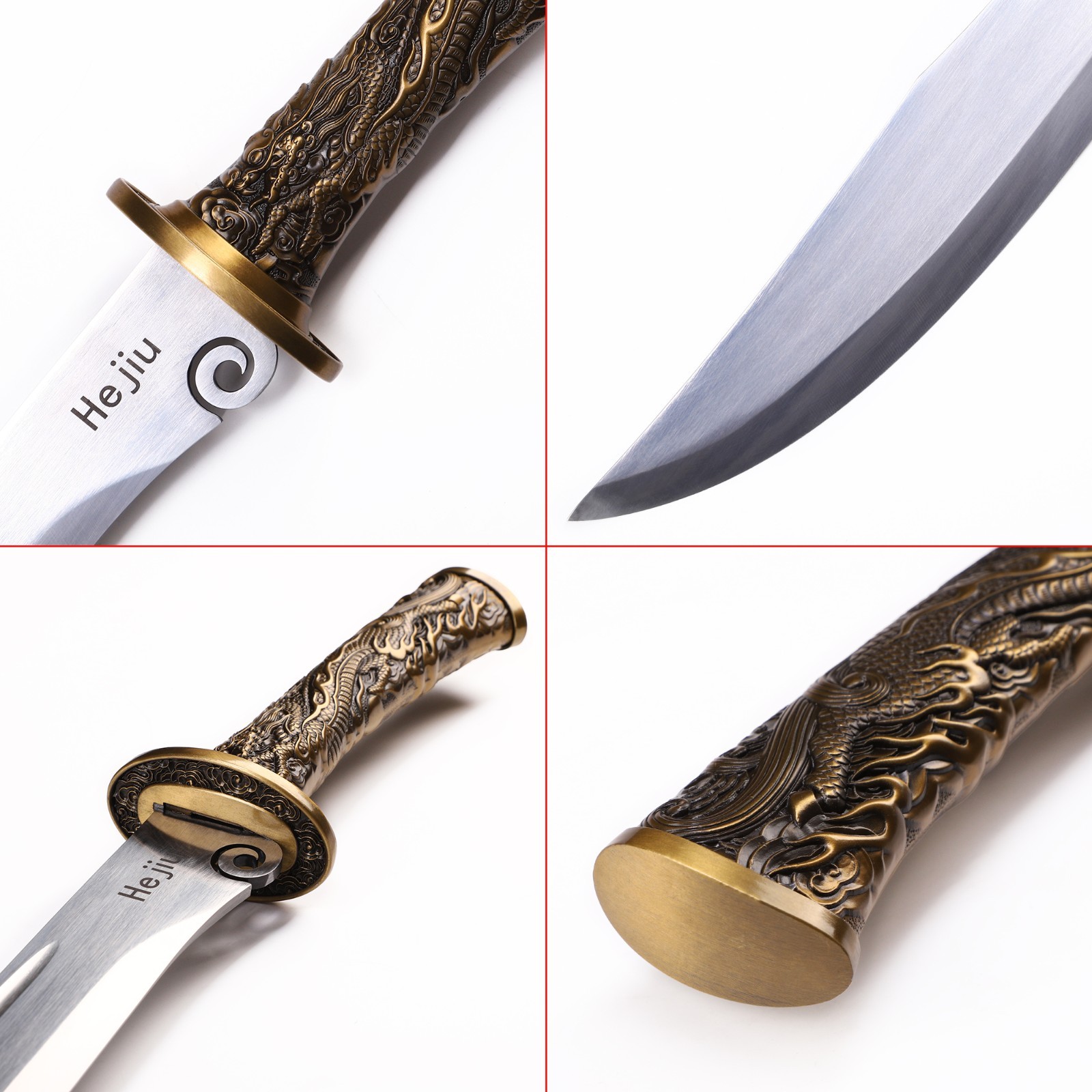 32.83″ Dragon Patterned Scabbard Chinese Waist Knife, Collection And Display