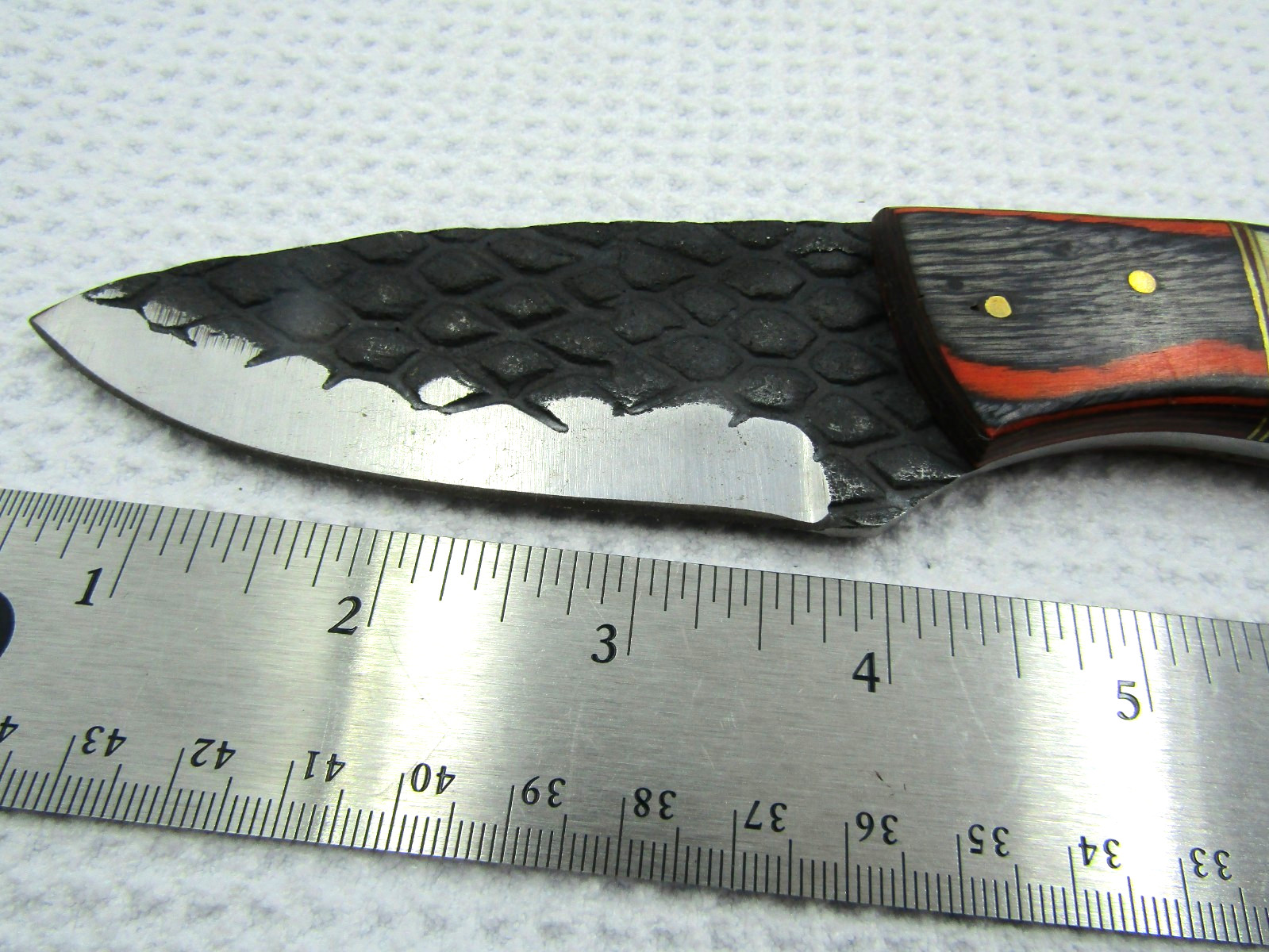 New Dragon Scale Style Hunting Knife 8″ Full Tang w/Sheath Steel Blade
