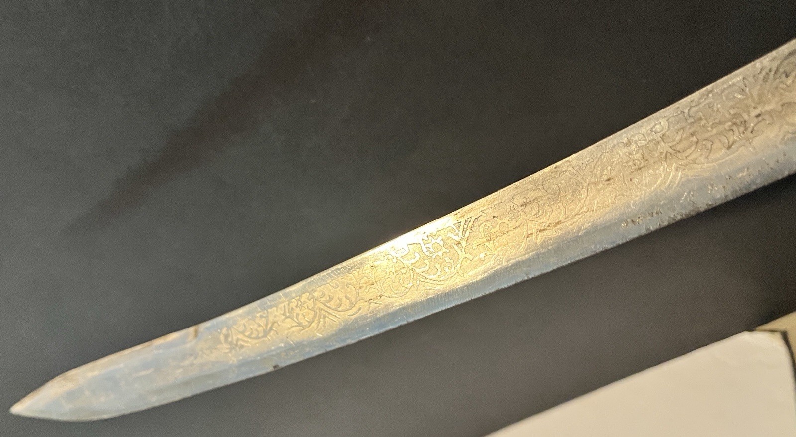 Vintage Sword Made in India Persian Red Velvet Sheath 30”Blade Antique Rare