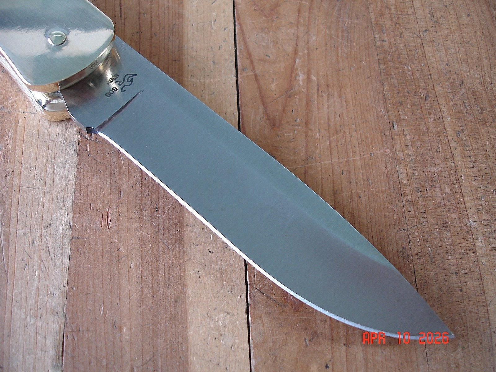 JOE HOUSER CUSTOM BUCK KNIFE 110 HUNTER BRASS INSIDE OUT DP 2024 BOS S30V BLADE