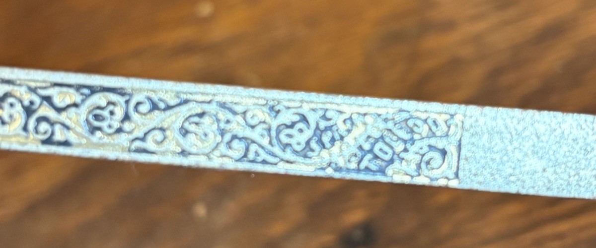 Vintage Pair Toledo Spain 42” Decorative Fencing Foils Engraved Swords