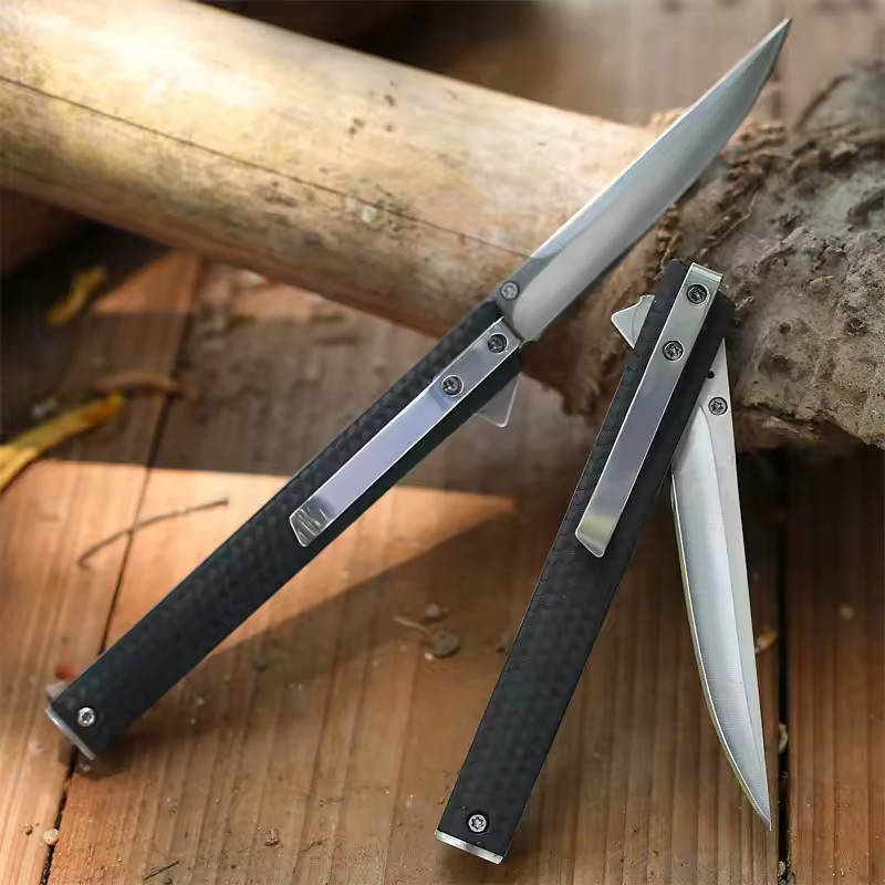 M390 Composite Fiber Jack Knives Tanto Flip Composite Fiber Handle Pocket -US-1X