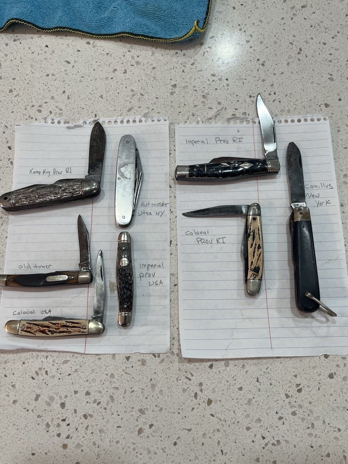 Imperial Colonial Camillus Kutmaster Old Timer 8 pc Pocketknife Lot Slipjoint