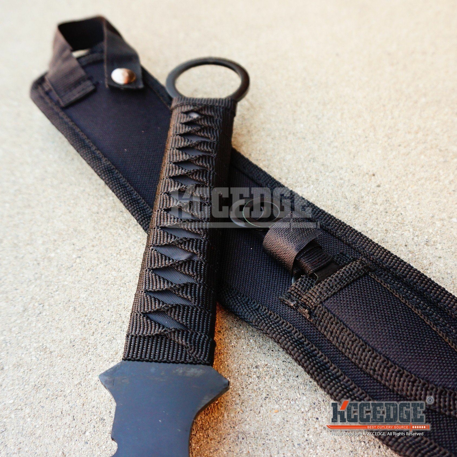 27″ Ninja Sword TANTO BLADE Machete w/ 2 Knife Full Tang BLACK KATANA