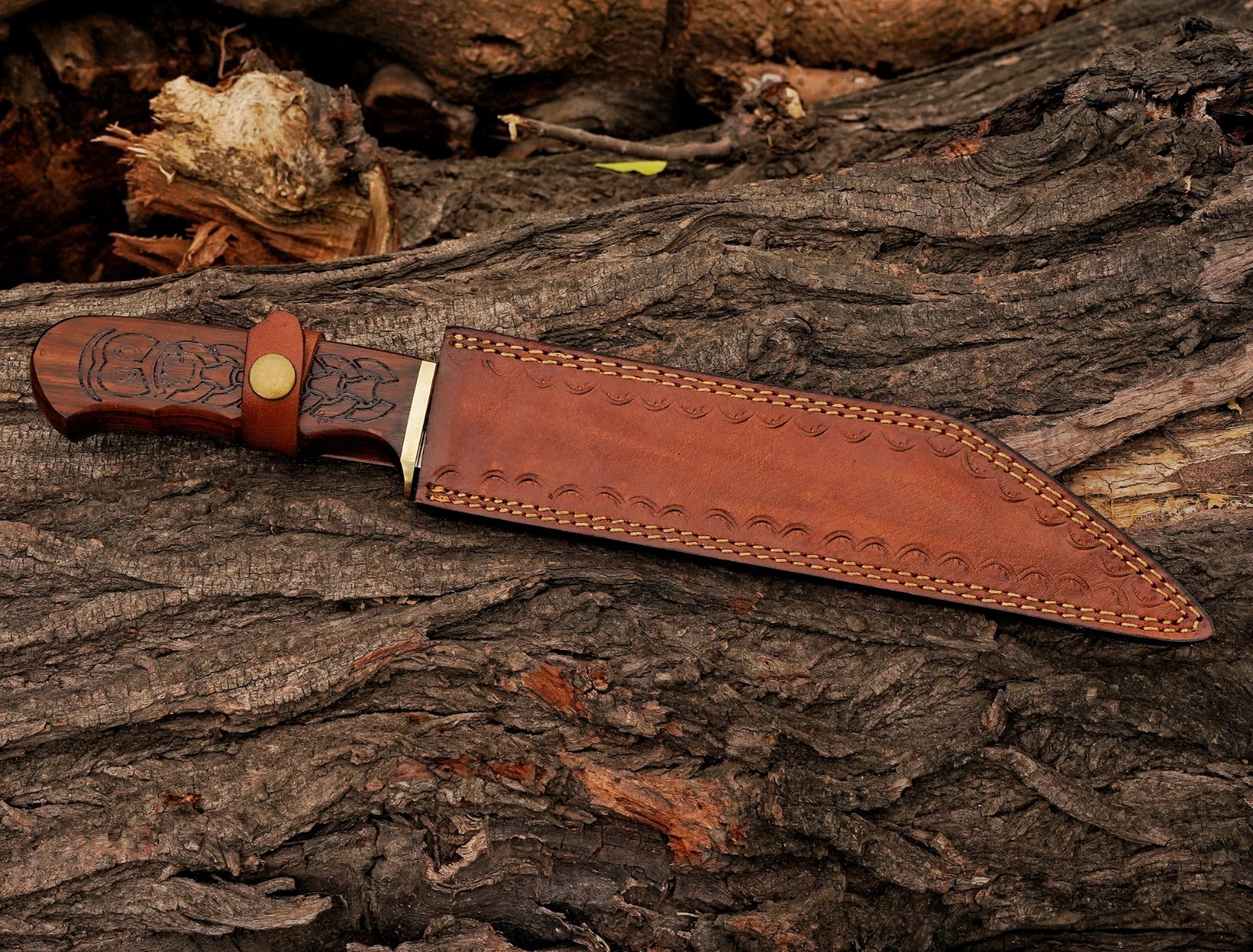 Hand Forged High Carbon Steel Engraved Blade Seax Knife Viking Style Hunting