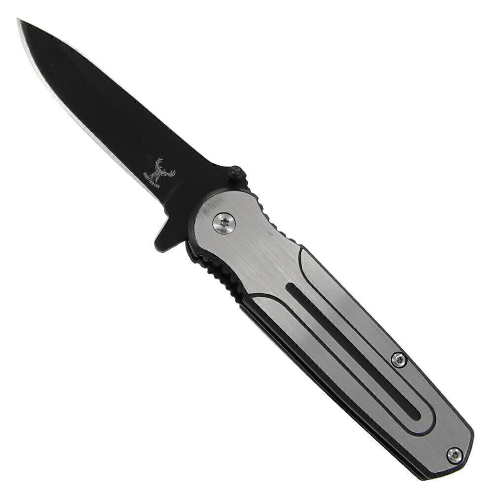 New Spring Assisted Stainless Steel Folding Pocket Knife Drop Point Blade