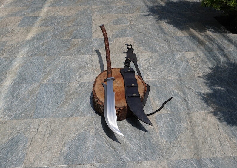Custom Handmade Carbon Steel Blade Dao Machete Sword | Hunting Sword Camping