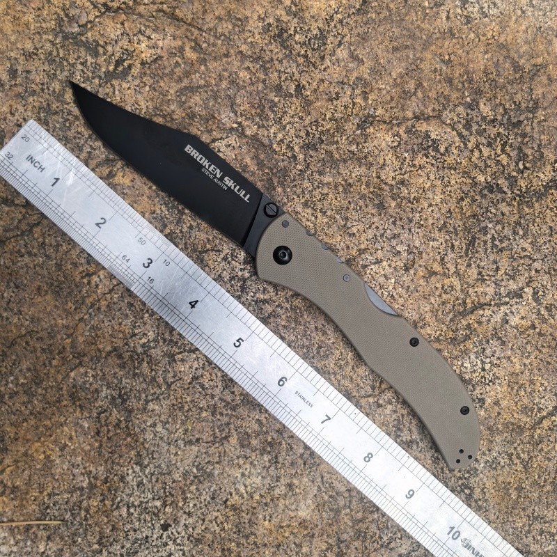 Broken Skull Lock Back CTS XHP Desert G10 Handle Pocket Folding Edc