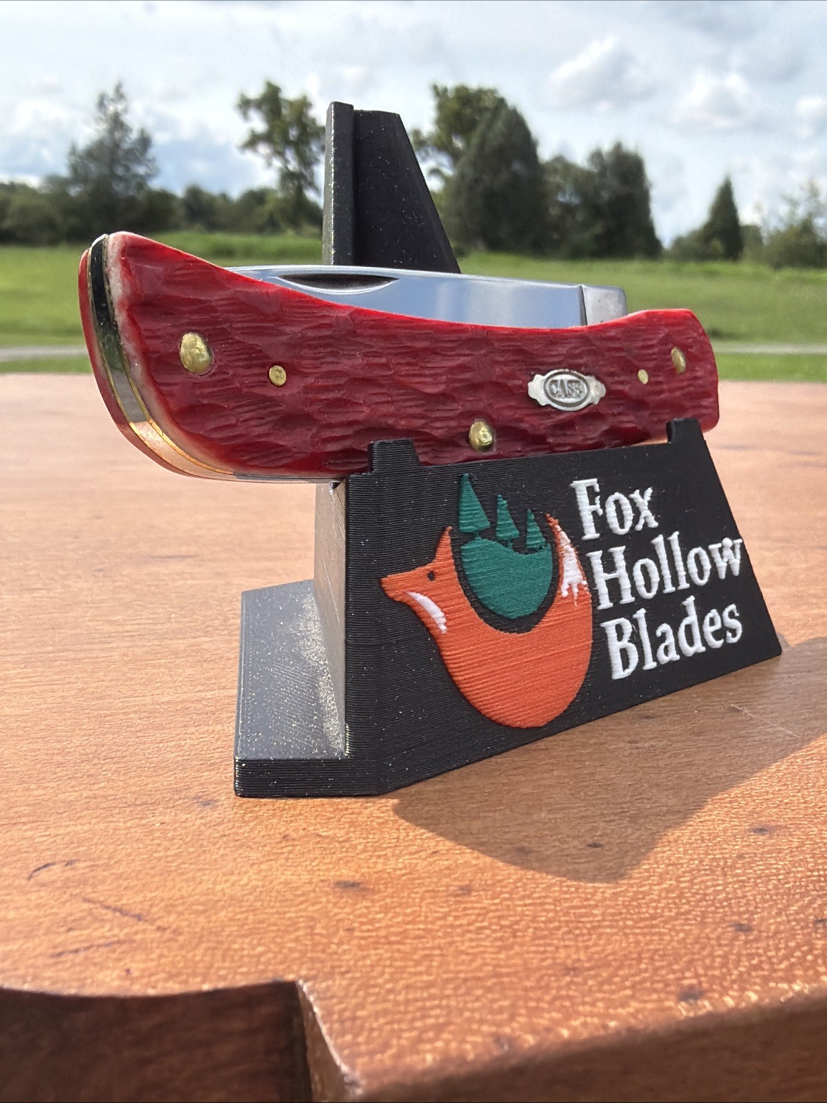 Case XX 2025 Dark Red Peach Seed Jig Bone 6137 CS Sod Buster Jr. Knife