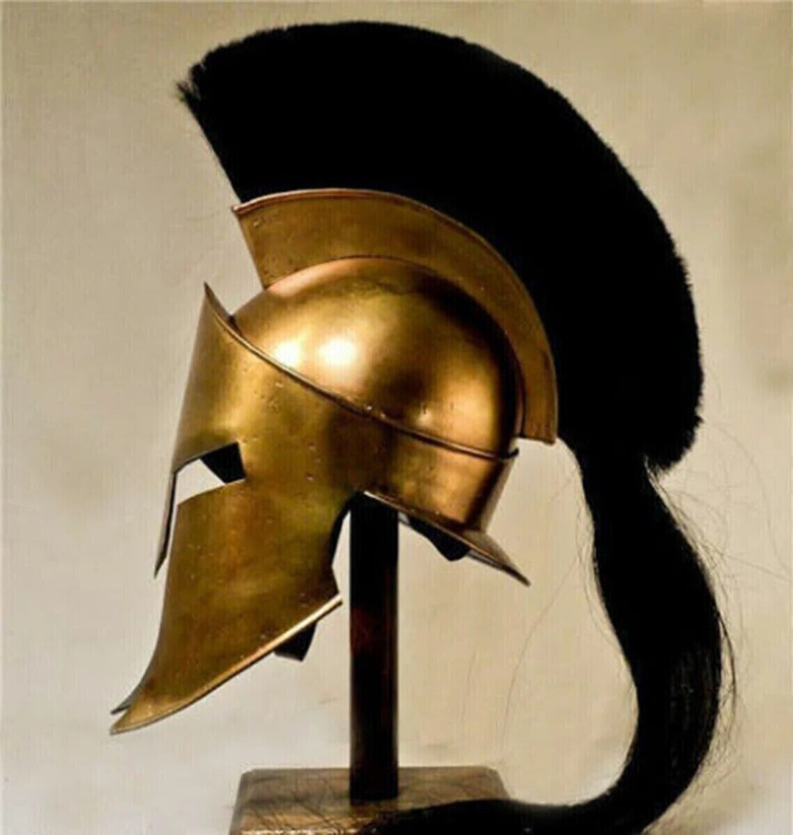NEW 300 SPARTAN HELMET KING LEONIDAS MOVIE REPLICA MEDIEVAL HELMET WITH STAND