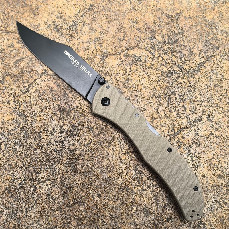 Broken Skull Lock Back CTS XHP Desert G10 Handle Pocket Folding Edc