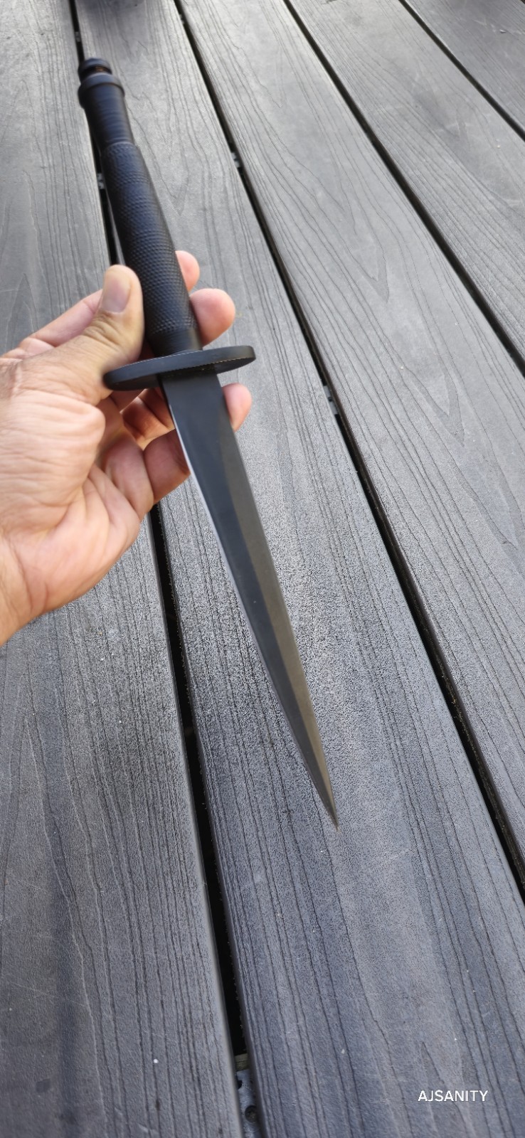 Custom Handmade Fixed Blade Double Edge Knife With Black Leather Sheath