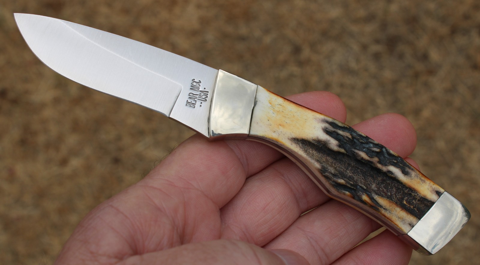 Bear MGC Fixed Blade Knife 6 1/2″ 580 Hunter India Stag Handle With Box & Sheath