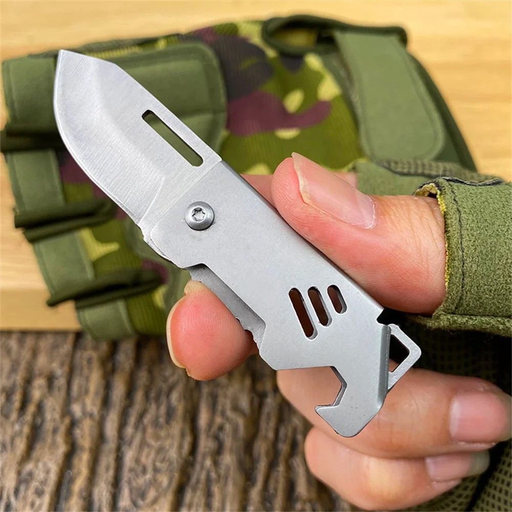 Mini EDC Foldable Pocket Knife Keychain Survival Tool Bottle Opener || US SELLER