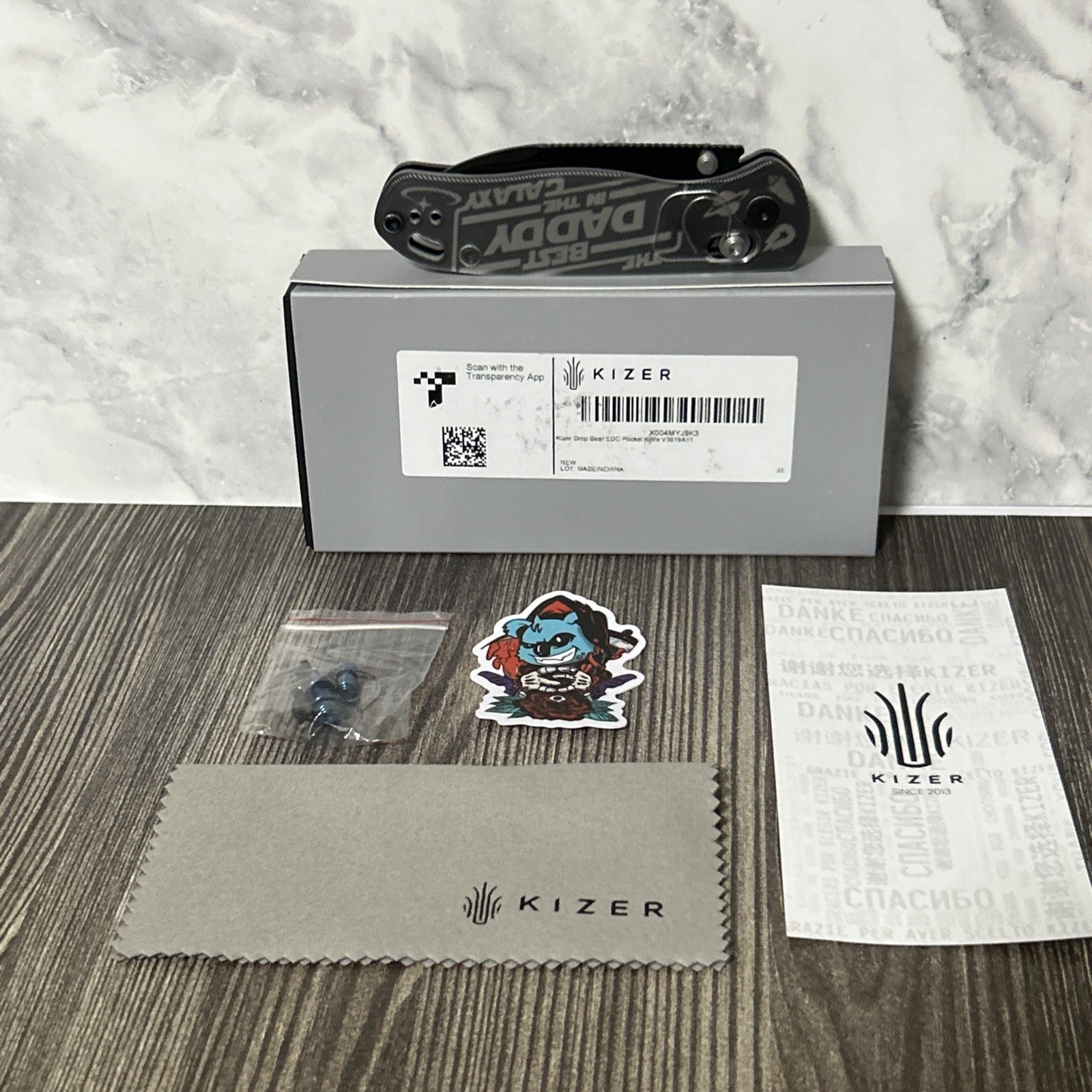 Kizer Drop Bear EDC The Best Daddy In The Galaxy New In Box