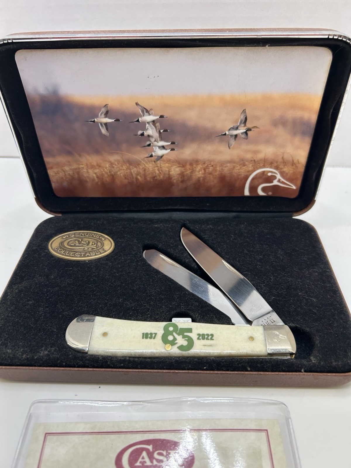 Case Ducks Unlimited 85 Years 2022 2-Blade Carbon Steel Slipjoint White 1 of 250