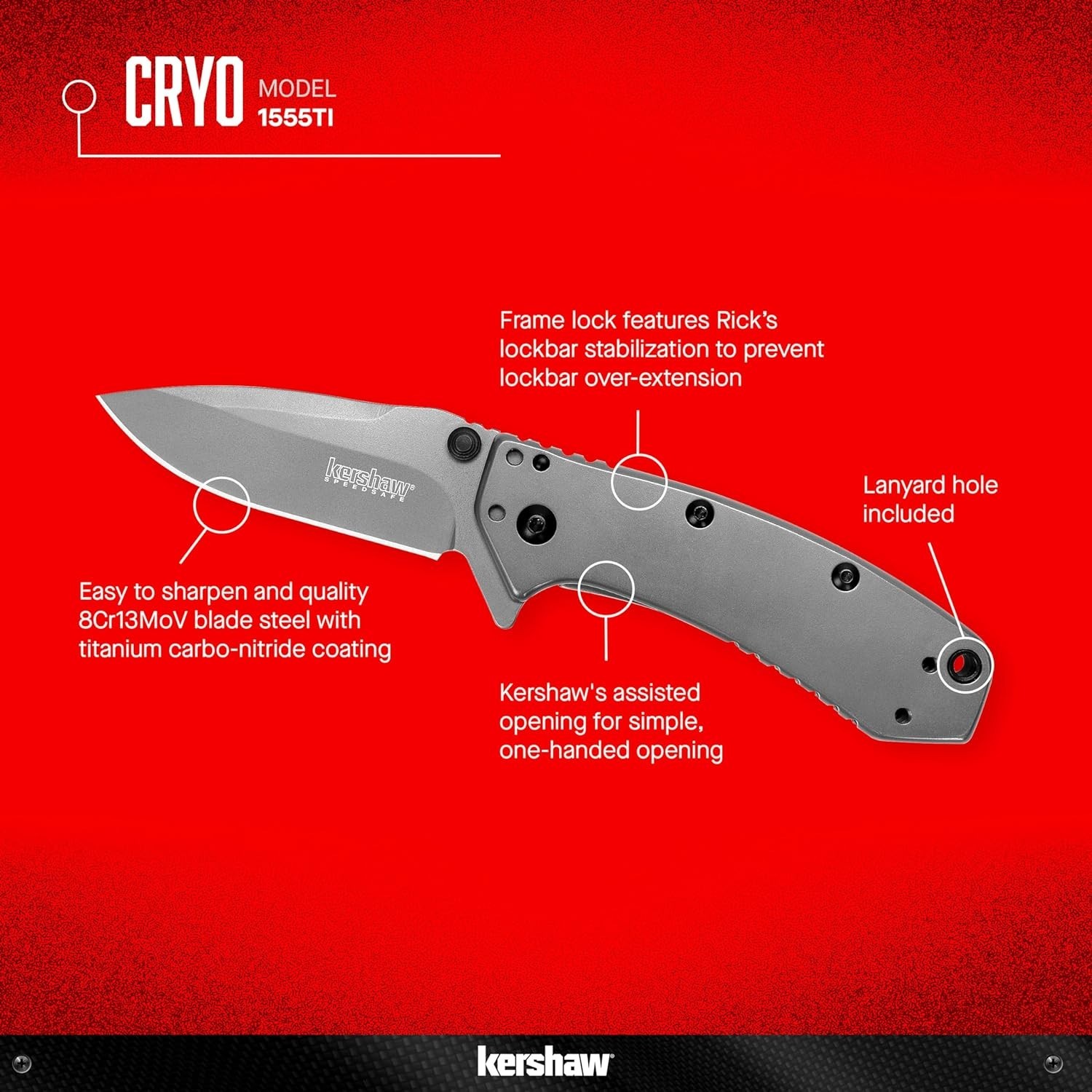Kershaw Cryo 1555TIX Assisted Folding Knife 2.75in Blade New in Package