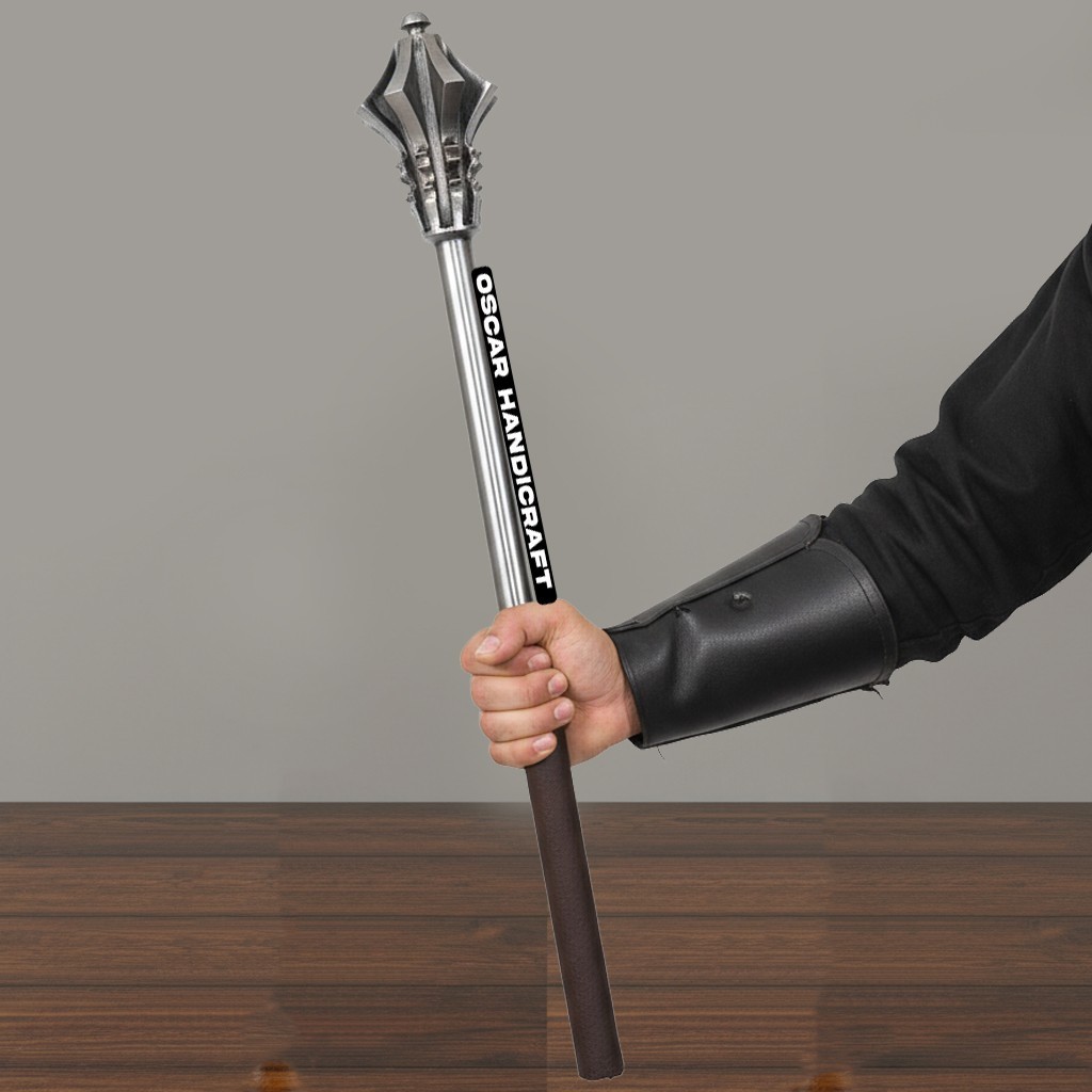 Medieval Solid Steel Mace Flail – Authentic Battle Weapon for LARP & Halloween