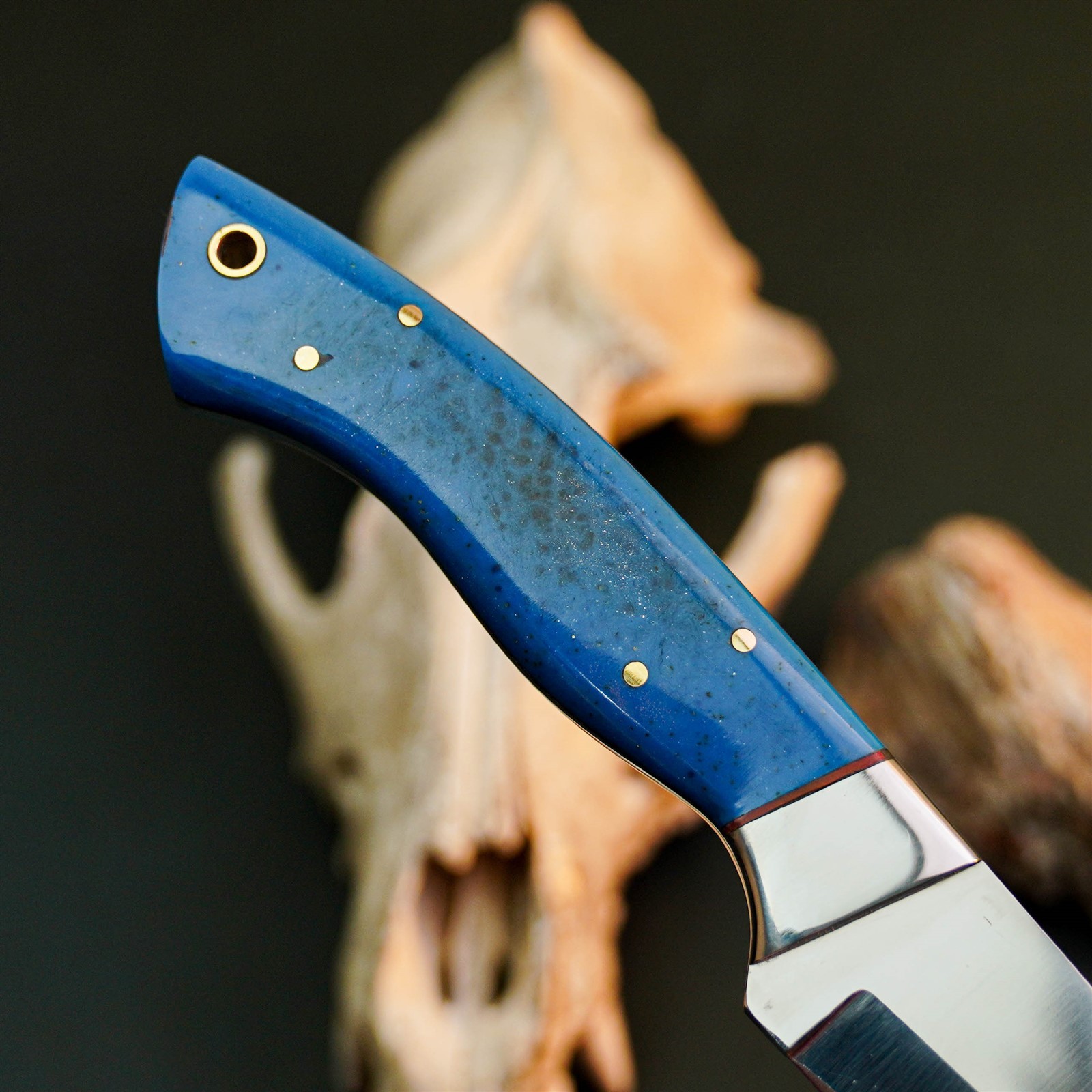 8.7″ Camping Bushcraft Stainless Knife Handmade Full Tang Resin Handle