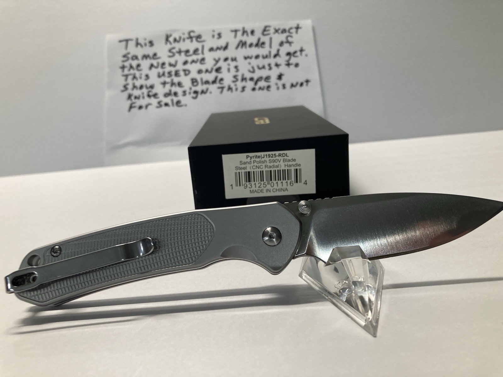 NEW IN BOX CJRB Pyrite Knife 3.1″ S90V Steel Blade button lock foldin drop point