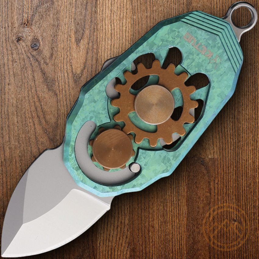 Ketuo Beetle Folding Knife 0.9″ Satin Bohler M390 Steel Blade Titanium Handle