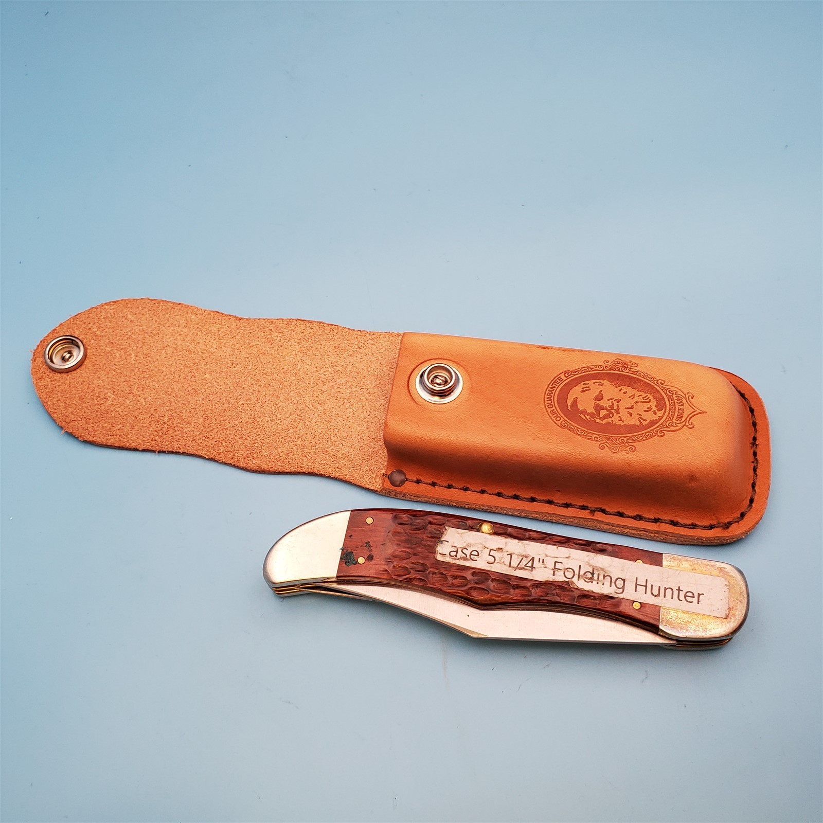 Case XX Pocket Knife Sheath Brown Leather Folding Blade Hunter Case 6″ FS