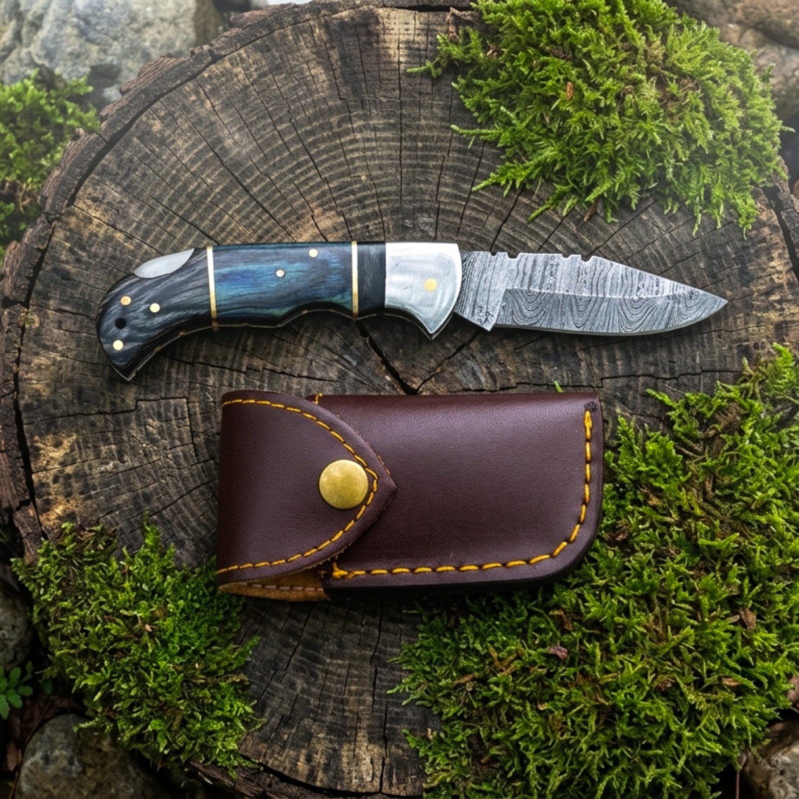 Custom Handmade Damascus Steel Pocket Knife Folding Knife, Hunting/ Camping EDC