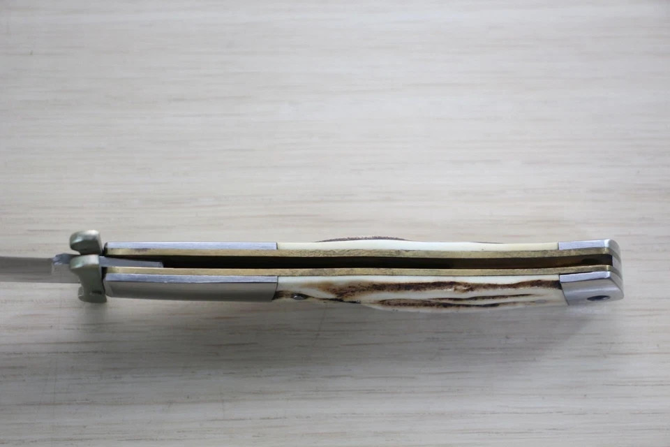 Handmade 8″ Folding Pocket Knife | Stag Antler Handle | Sharp Stainless Steel Bl